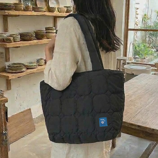 羽絨托特包+布標 布標外型顏色不限