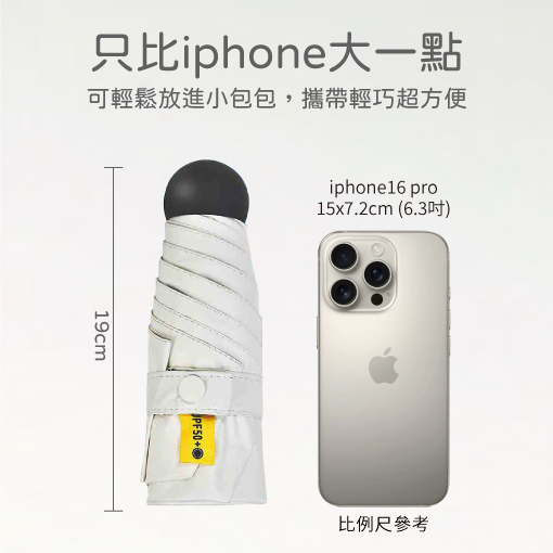 輕巧迷你摺傘客製化，收起長度僅19cm，輕巧雨傘訂製
