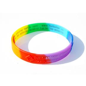 彩虹矽膠手環